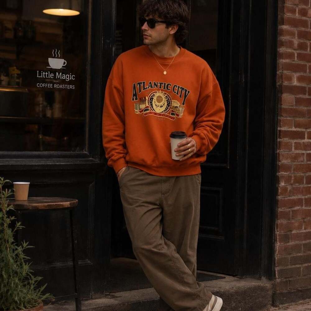Gildan Atlantic City New Jersey Sun Graphic Sweatshirt